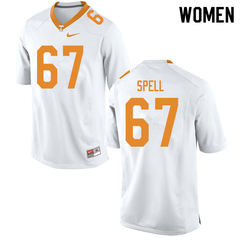 Women #67 Airin Spell Tennessee Volunteers College Football Jerseys Sale-White